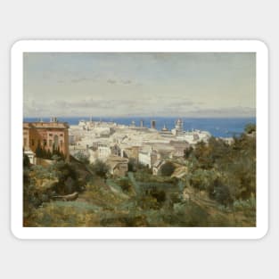 View of Genoa by Jean-Baptiste-Camille Corot Sticker